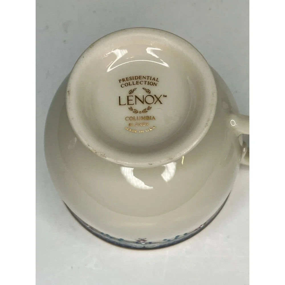 Lenox Columbia 6 Cups Footed & 6 Saucers Set Presidential Collection